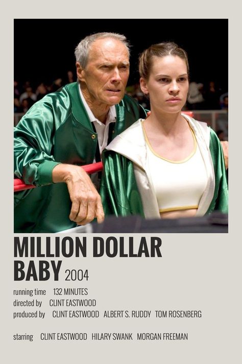 Million Dollar Baby Movie, Baby Minimalist, Actor Clint Eastwood, Million Dollar Baby, Baby Movie, Iconic Movie Posters, Baby Poster, Film Posters Minimalist, Polaroid Poster