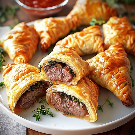 Beef Wellington Turnovers, Turnover Recipes, Light Salad, Frozen Puff Pastry, Beef Wellington, Culinary Experience, Tender Beef, Flaky Pastry, Beef Tenderloin