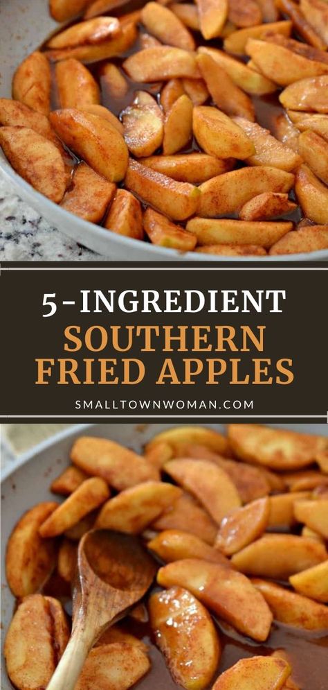 Pan Fried Apples Easy, Apple Sides For Pork, Best Side Dishes For Pork Chops, Thanksgiving Apple Side Dishes, Southern Home Cooking, Smoked Thanksgiving Sides, Sides To Go With Pork Chops, Healthy Fried Apples, Easy Fried Apples