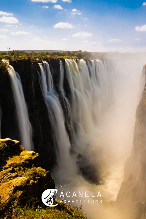 Victoria Falls Zimbabwe, River Waterfall, Zambezi River, Waterfall Paintings, African Travel, Iguazu Falls, Largest Waterfall, Romantic Travel Destinations, Travel Route