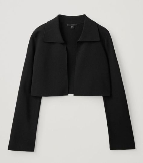 COS Cropped Jacket Jackets For Dresses, Jackets Aesthetic, Paris Clothes, Minimalist Jacket, Cropped Black Jacket, Jacket Crop, Cropped Jackets, Crop Top Jacket, Elegant Jacket