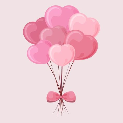 Premium Vector | Gift box tied with ribbon and heart-shaped balloons. valentine's day watercolor illustration Hospital Cartoon, Ballon Illustration, Cute Balloons, Baby Shower Balloon Arch, Scrapbook Printables Free, Bow Vector, Balloon Cartoon, Balloon Clipart, Gift Logo