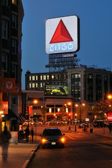 Citgo Sign at Night, a Boston Landmark. Citgo Sign, a Boston landmark in Kenmore , #Aff, #Boston, #Landmark, #landmark, #Citgo, #Sign #ad Citgo Sign, Boston Baseball, Small Bars, Fenway Park, Logo Icon, Stock Photography Free, Image Photography, Editorial Photography, At Night