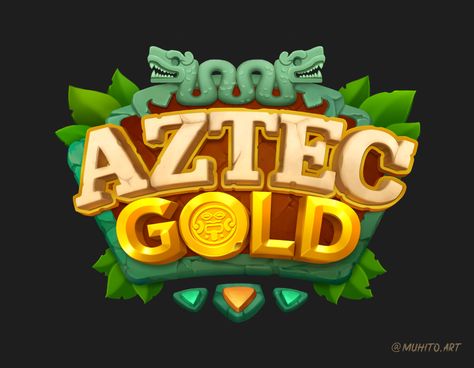 ArtStation - Aztec Gold game logo, Kseniia Mukhina (muhito) Zoo Logo, Aztec Gold, Logo Game, Game Gui, Logo Samples, Low Poly Games, Jungle Art, Game Logo Design, Game Title