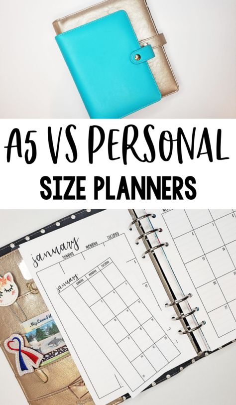 Planner Sizes Chart, Personal Size Planner, Personal Rings Planner, A5 Planner Set Up, A5 Vs A6 Planner Size, 6 Ring Binder Planner, Filofax Inspiration, Personal Size Planner Inserts, Filofax Personal