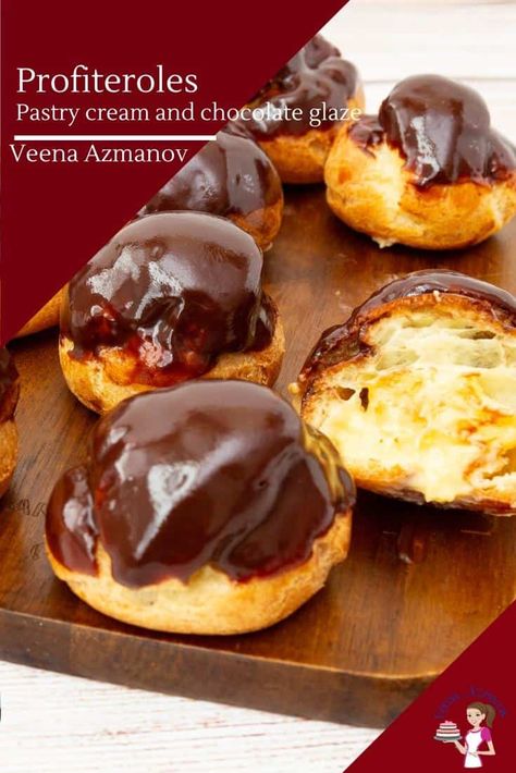 Profiteroles Recipe, Choux Buns, Pastry Cream Filling, Classic French Desserts, Cream Puff Recipe, Dessert Parfait, Homemade Pastries, Choux Pastry, French Dessert