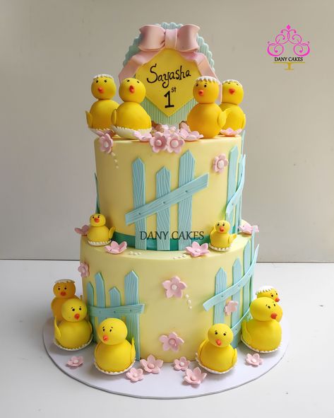 Duck Theme Cake, Duck Birthday Cake, Duck Cake, Theme Cake, 1st Birthday Cake, Themed Cakes, 1st Birthday, Birthday Cake, Cake