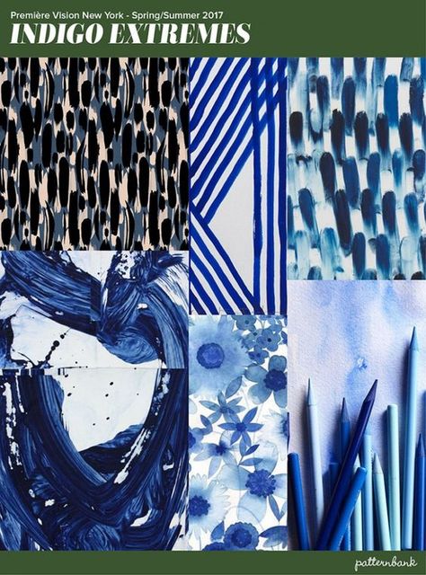 Color Trends 2017, Indigo Pattern, Pattern Bank, Future Trends, Print Inspiration, Print Trends, Color Stories, Spring Summer 2017, Round Up