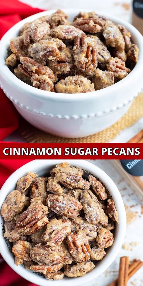 Caramelized Nuts Recipe, Pecan Pastry, Pecan Recipes Easy, Cinnamon Sugar Pecans, Sugar Pecans, Candied Pecans Recipe, Spicy Nuts, Resep Brownies, Sugared Pecans