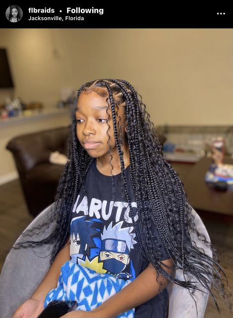 Bohemian Knotless Braids, Bohemian Knotless, Short Box Braids Hairstyles, Lil Girl Hairstyles, Kid Braid Styles, Goddess Braids Hairstyles, Faux Locs Hairstyles, Hair Scarf Styles, Box Braids Hairstyles For Black Women