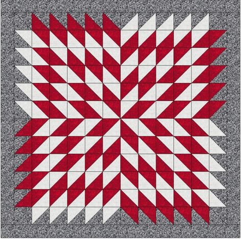 Star Burst Quilt Pattern Free, Supernova Quilt Free Pattern, Hst Quilt Layouts, Red Black White Quilt, King Size Quilt Patterns Free Modern, Star Burst Quilt Pattern, Starburst Quilt, Quilted Cushions, Amish Quilt Patterns