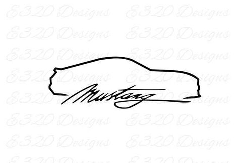 Car Tattoo Ideas For Men, Mustang Outline, Mustang Stickers, Ford Decor, Car Tattoo Ideas, Mustang Decor, Ford Tattoo, Mustang Tattoo, Mustang Drawing