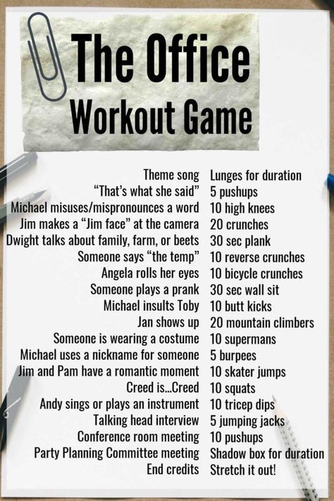 The Office Workout, Tv Show Workouts, Movie Workouts, Tv Workouts, Office Workout, Office Jokes, The Office Show, Office Exercise, Office Quotes