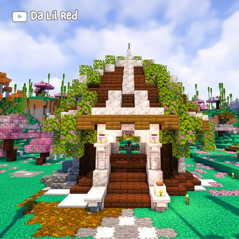 a cozy fantasy gazebo for our waystone. ⁠ #minecraft #minecraftbuild Waystone Minecraft Ideas, Minecraft Gazebo Ideas, Minecraft Gazebo, Fairy Village, Farm Design, Minecraft Building, Minecraft Architecture, Minecraft Houses, Minecraft