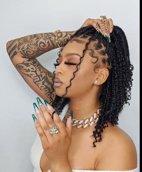 Black Braided Wedding Hairstyles, 20s Hairstyles, Bohemian Box Braids, Black Ponytail, 2020 Hairstyles, Short Box Braids Hairstyles, Short Box Braids, Ladies Hair, Natural Hairstyle