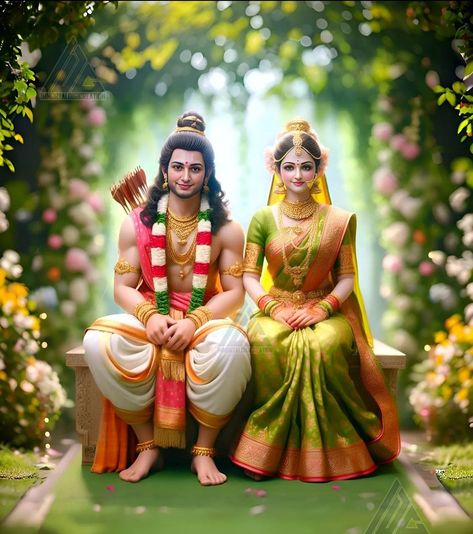 Seeta Rama Images, Ram Sita Image, Radha Krishna Art Beautiful, Sree Ram, Cute Animations Cartoon, Sita Rama, Ram Sita Photo, Shiva Sketch, Ram Sita