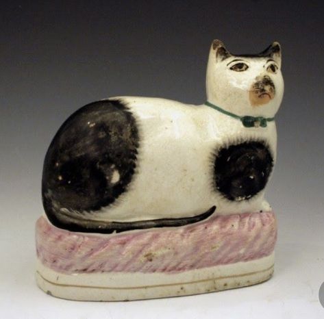 Cat Pottery, Ceramic Cats, John Howard, Orange Blossoms, Staffordshire Dog, English Pottery, Antique Pottery, Purple Cat, Ceramic Animals