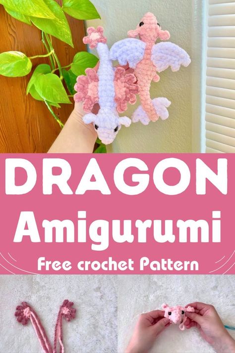 Crochet Dragon Amigurumi Pattern Baby Dragon Crochet Pattern Free, Crochet Dragon Free Pattern, Dragon Amigurumi Free Pattern, Dragon Amigurumi Pattern, Dragon Crochet, Crochet Dragon Pattern, Crochet Penguin, Crochet Toys Free, Crochet Idea