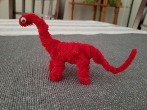 Pipe Cleaner Dinosaur, Pipe Cleaner Animals, Pipe Cleaner, Dinosaur Stuffed Animal, Toys, Red, Animals