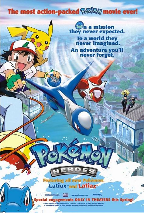 Pokemon Heroes Pokemon Heroes, Pokemon Movie, Latios And Latias, Pokémon Heroes, Pokemon Movies, Hero Poster, Hero Movie, The Guardians, New Pokemon