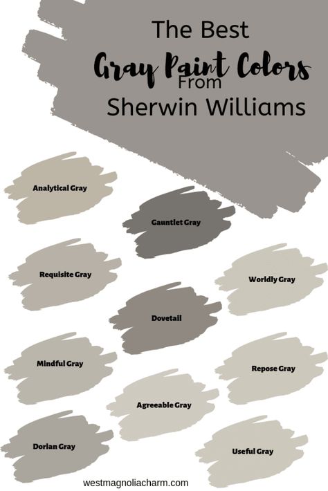 Gray paint colors are pretty popular now and for a good reason, they work with every decor style! I'm loving these 10 amazing Sherwin Williams gray paint colors! #gray #home ##paintcolors #neutral Best Sherwin Williams Gray, Sherwin Williams Gray Paint Colors, Sherwin Williams Paint Gray, Sherwin Williams Sea Salt, Best Gray Paint, Best Gray Paint Color, Gray Paint Colors, Sherwin Williams Alabaster, Worldly Gray