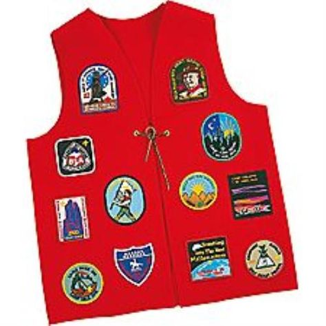 Brag Vest Pattern - this can be sewn by Parents, or by Cub Scouts as a craft project, The only seams are in the shoulders and the optional front tie.  Draw a 1 inch grid on a piece of 18 x 24 in cardboard and draw the vest pattern onto it using the grid as a guide. #Scouts #Scouting Cub Scout Patches, Cub Scout Uniform, Cub Scouts Bear, Felt Vest, Patch Vest, Cub Scout Crafts, Cub Scouts Tiger, Scout Patches, Scout Uniform