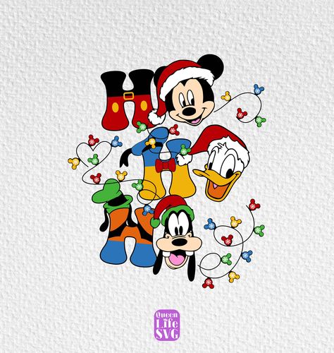 Xmas Dinner Party, Disney Xmas, Disney Characters Christmas, Friends Svg, Ho Ho Ho Christmas, Character Face, Monogram Ideas, Christmas Friends, Svg Disney