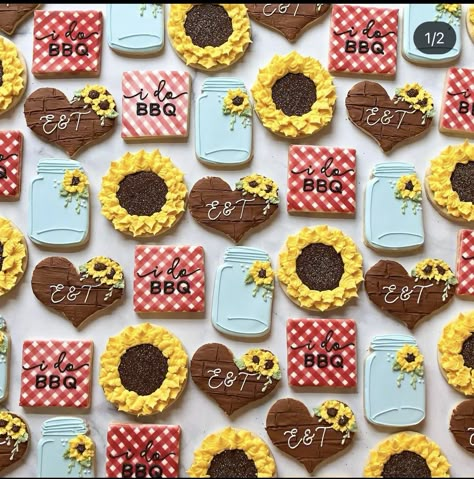 Picnic Wedding Shower Theme, Summer Themed Engagement Party, I Do Bbq Desserts, Engagement Barbeque Party, I Do Bbq Cookies Decorated, Bbq Bachelorette Party, I Do Bbq Bridal Shower Ideas, I Do Bbq Engagement Party Decorations, Bbq Couples Wedding Shower Ideas