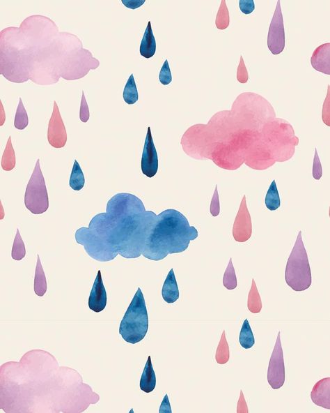 Canvas Background Ideas, Rain Drawing, Blue Star Wallpaper, Rain Illustration, Watercolor Mural, Arts Project, Res Life, Watercolor Textures, Paintings Ideas