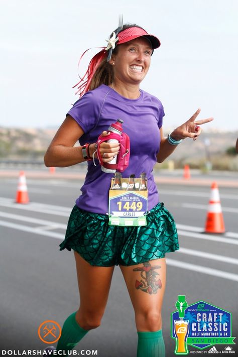 I'm not sure if you saw my post from yesterday with my Road Runner Sports Craft Classic Half Marathon Race Recap , but if you did you probab... Run Disney Ariel Costume, Tangled Running Costume, Run Disney Costumes Princess, Ariel Running Costume, Disney Race Costume Ideas, Belle Running Costume, Running Costumes Ideas, Cinderella Running Costume, Rundisney Outfits