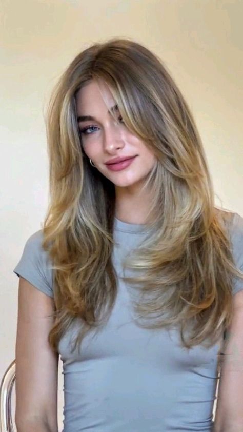 Curtain Bangs And Light Layers, Hair Cut With Layers And Curtain Bangs, Blonde Haircuts Curtain Bangs, Curtain Bangs Long Hair Layers Not Styled, Long Hair Styles Curtain Bangs, Long Hair With Short Layers And Curtain Bangs, Curtain Bangs Medium Hair Highlights, Long Haircuts With Short Curtain Bangs, Natural Blonde Curtain Bangs