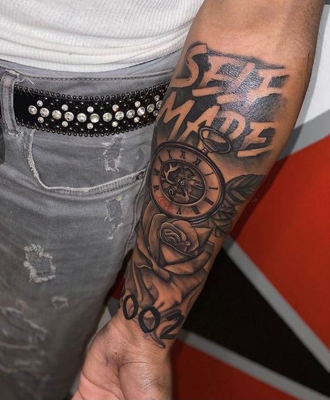 Small To Medium Tattoos Men, 410 Baltimore Tattoo, Quarter Sleeve Tattoos Men, Gangsta Tattoos Men Design Arm, Selfmade Tattoos For Men, Men Tattoo Ideas Sleeve Inspiration, $100 Tattoos, 2002 Tattoo Ideas For Men, 2004 Tattoo Ideas For Men