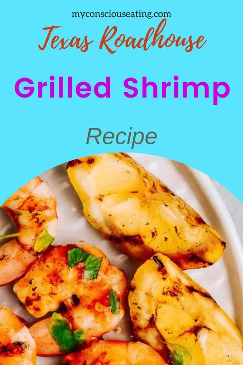 Grilled shrimp on a serving plate Texas Roadhouse Grilled Shrimp, Grilled Shrimp Recipe, Grilled Shrimp Recipes, Marinated Shrimp, Juicy Shrimp, Frozen Shrimp, Copykat Recipes, Texas Roadhouse, Bbq Sauce Recipe