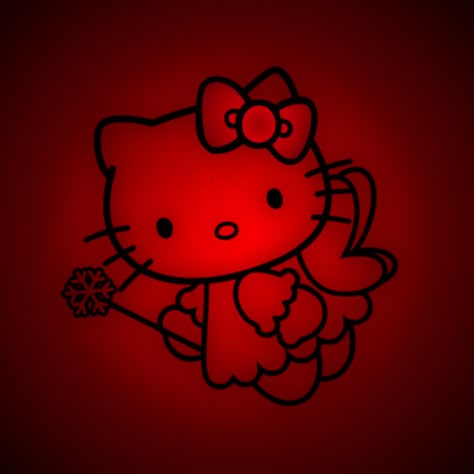 Red Hello Kitty Icons For Apps, Red Hello Kitty Aesthetic, Hello Kitty Random, Red Widgets, Pink Hello Kitty Wallpaper Iphone, Red Hello Kitty, Anime Banner, Cat App, Red Aura