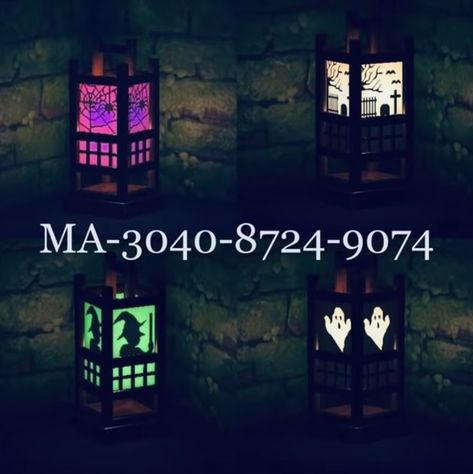 20 ACNH Halloween Design Codes - Best New Path & Clothing Designs For Animal Crossing Halloween Update Acnh Halloween Code, Animal Crossing Funny, Animal Crossing Guide, Acnh Design, Qr Codes Animal Crossing, Halloween Lanterns, Acnh Ideas, New Animal Crossing, Spooky Designs