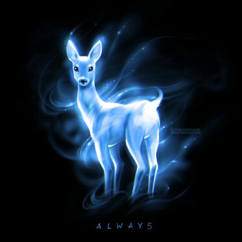 The silver doe Patronus Art, Snape Patronus, Patronus Tattoo, Doe Patronus, Snape Always, Ancient Tattoo, Severus Rogue, Lily Potter, Harry Potter Tattoos