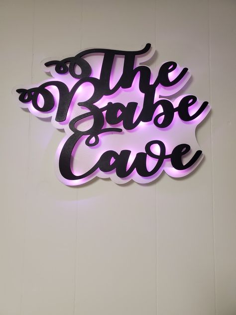 Pink Woman Cave Ideas, Lady Lounge Ideas, Lady Lair Girl Cave, Beauty Room Neon Sign, Babe Cave Ideas Small Spaces, Babe Cave Dream Rooms, Women Cave Room Ideas, Girl Cave Ideas Small Spaces, Girl Cave Ideas