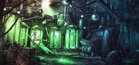 A Free Steampunk Horror Short Story « Steampunk R&D Mad Scientist Lab, Labs Art, Mad Science, Tv Tropes, Weird Science, Science Lab, Fantasy Concept Art, Mad Scientist, Environment Concept Art