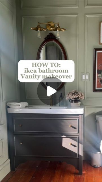 Samantha Marie l Home and DIY on Instagram: "Step by step video on the IKEA Hemnes bathroom vanity ✨makeover✨!   This transformation still blows me away especially considering it cost under $40!!!!   Follow along for more IKEA hacks and DIY projects 🥰🔨  #ikeahack #bathroomremodel #bathroominspiration #ikeahemnes #ikea #vintagebathroom" Ikea Rast Bathroom Vanity Hack, Ikea Hemnes Vanity Hack, Hemnes Bathroom Vanity Hack, Hemnes Bathroom, Diy Ikea Bathroom Vanity, Hemnes Vanity Hack, Ikea Bathroom Vanity Hack, Ikea Bathroom Hack, Ikea Vanity Hack