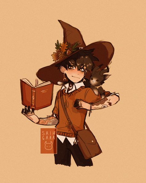 Witch Boy, Anime Witch, Cute Witch, Art Styles, Cartoon Art Styles, Cartoon Art, Character Art, Witch, Character Design