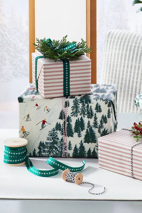 Shop Hearth & Hand Magnolia Wrapping Paper at Target Skiing Illustration, Target Holiday, Hearth & Hand With Magnolia, Holiday Plaid, Gift Ribbon, Tie Gifts, Wood Bead Garland, Hearth And Hand, Ticking Stripe