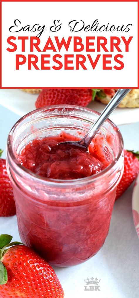 Fruit Preserves Recipe, Jam Preserves, Easy Strawberry Jam, Fresh Strawberry Recipes, Xmas Recipes, Strawberry Jam Recipe, Jam Recipes Homemade, Homemade Strawberry Jam, Strawberry Preserves