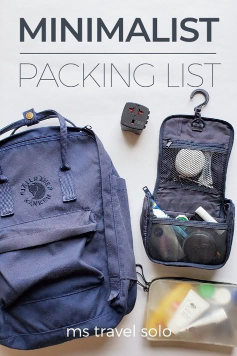 My Minimalist Packing List for Every Trip - ms travel solo Minimalist Travel Packing, Minimal Packing, Minimalist Packing, Vacation Florida, Travel Packing Tips, Minimalist Travel, Travel Capsule Wardrobe, Travel Capsule, Travel Daypack