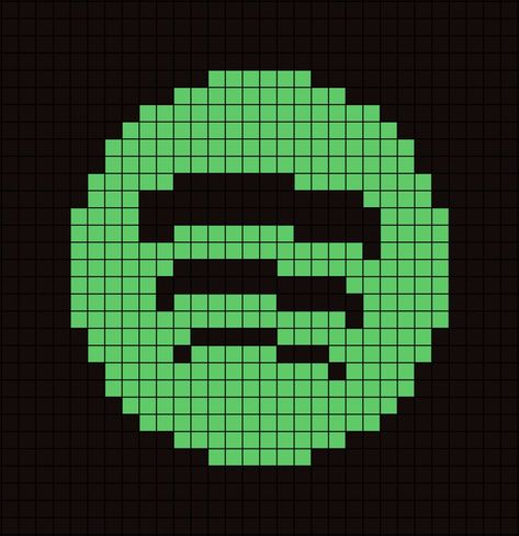 A pixel art template of the round 2015 Spotify logo (black and dark pastel green). Pixel Art Social Media, Pixel Art Album Cover, Pixel Art Grid Easy, Music Pixel Art, Pixel Art Logo, Spotify Logo, Graph Paper Drawings, Graph Crochet, Easy Pixel Art