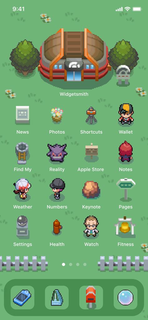 Pokemon Theme Wallpaper, Pokemon Homescreen Layout, Pixel Iphone Layout, Pokemon Ios 16 Wallpaper, Pokémon Ios 16, Pokemon App Icon Aesthetic, Pokemon Iphone Layout, Pokemon Iphone Theme, Anime Ios 16 Layout