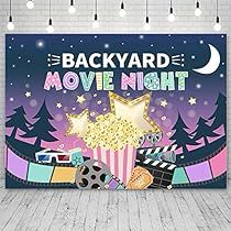 Movie Night Backdrop, Drive Movie, Photo Shoot Props, Girls Night Movies, Movie Night Birthday Party, Unique Party Themes, Backyard Movie Nights, Backyard Movie, Movie Night Party