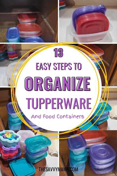 Tired of the chaos in your kitchen? Discover 13 easy steps to organize Tupperware in your cabinet or drawer, even in small spaces! From finding the best ways to stack and store to clever ideas for keeping lids in place, this guide has everything you need to tidy up your kitchen and make meal prep a breeze. Organize Tupperware Cabinet, Organize Tupperware, Tupperware Organizing, Kitchen Cupboard Organization, Tupperware Storage, Plastic Food Containers, Declutter Your Life, Kitchen Cabinet Organization, Food Storage Containers Organization