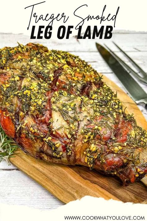 Sliced roasted leg of lamb with a herb crust on a black serving board with a sprig of rosemary on the side. Smoked Leg Of Lamb, Leg Of Lamb Recipe, Fun Pancakes, Smoked Lamb, Lamb Leg Recipes, Lamb Recipe, Lamb Leg, Leg Of Lamb, Mint Sauce