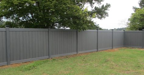 Grey Fence Paint, Grey Fence, Grey Fences, Fence Installation, Mildew Stains, Yard Fence, Fencing & Gates, Fence Styles, Painted Vinyl