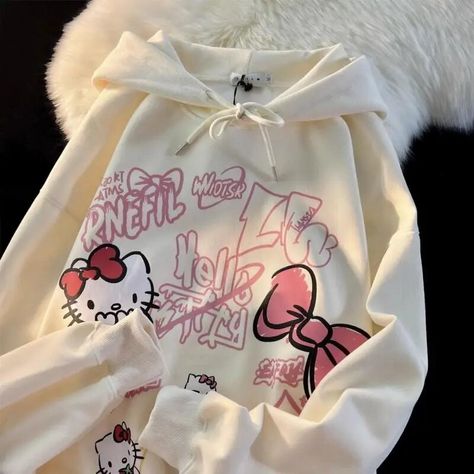 Hello Kitty Hoodie Y2k, Cute Hello Kitty Outfits, Girly Birthday Gifts, Hello Kitty Clothes Aesthetic, Hello Kitty Grunge, Hello Kitty Merch, Hood Anime, Hello Kitty Jacket, Hello Kitty Style